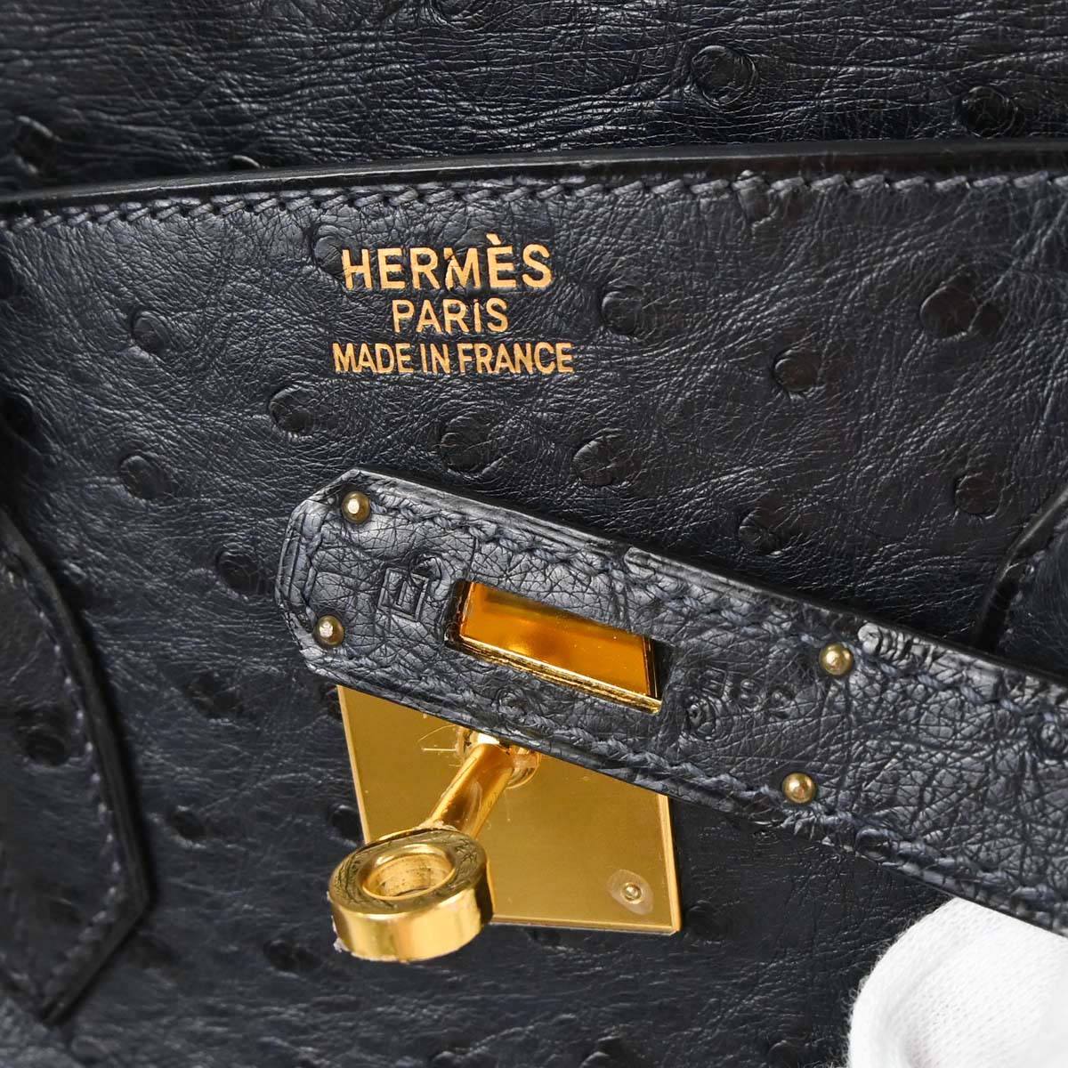 Hermes * Blue Indigo Ostrich Birkin 35 Handbag