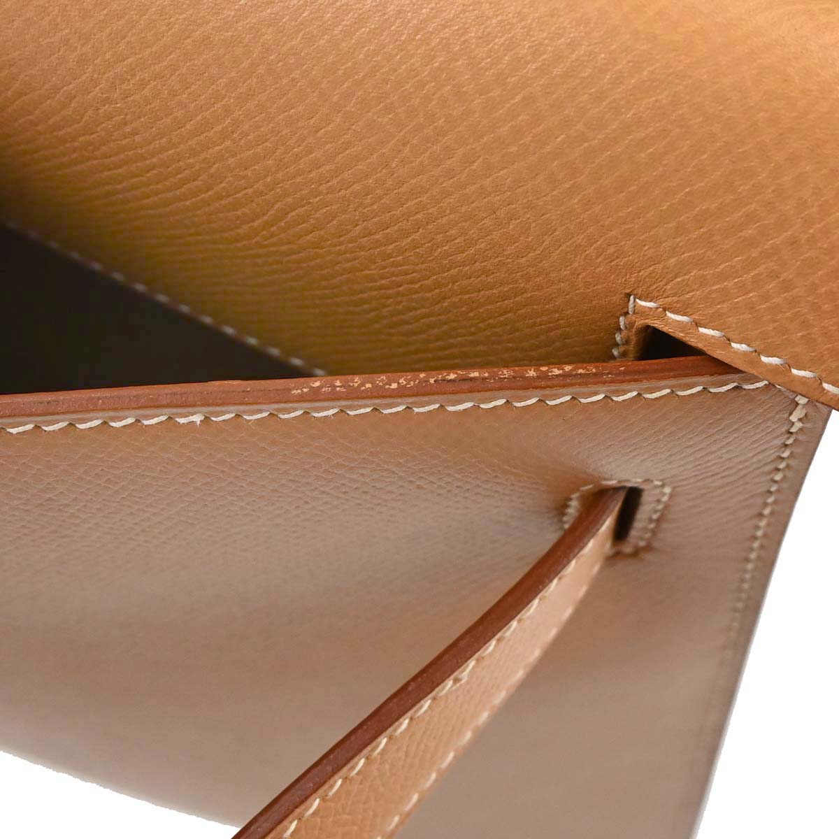Hermes Natural Courchevel Kelly 32 Sellier 2way Shoulder Handbag