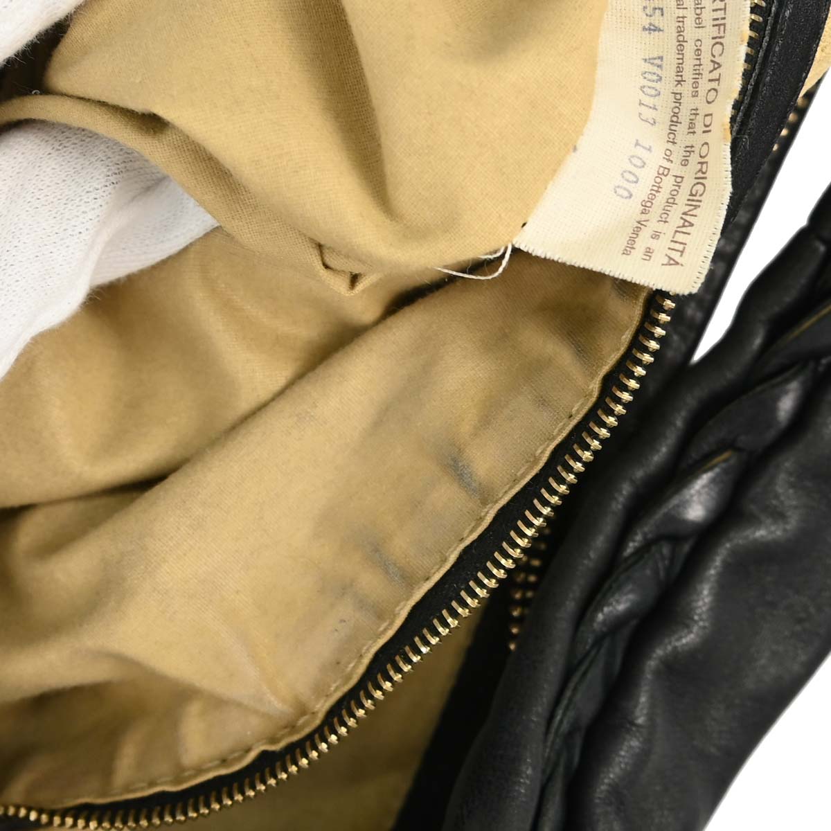 Bottega Veneta Black Lambskin Intrecciato Hobo Handbag