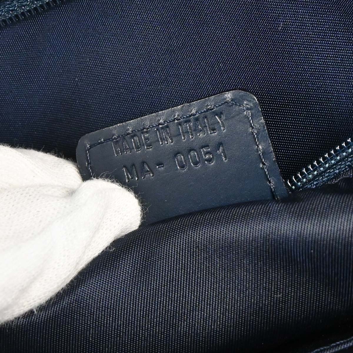 Christian Dior Navy Canvas Trotter Double Saddle Handbag
