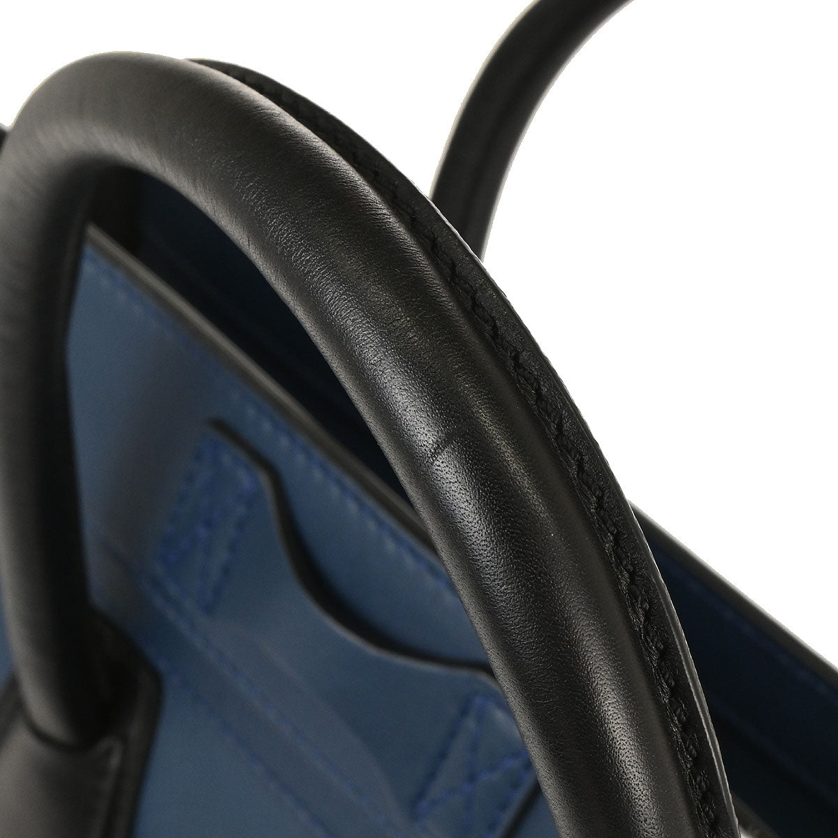Celine Blue Leather Micro Luggage Tote Bag