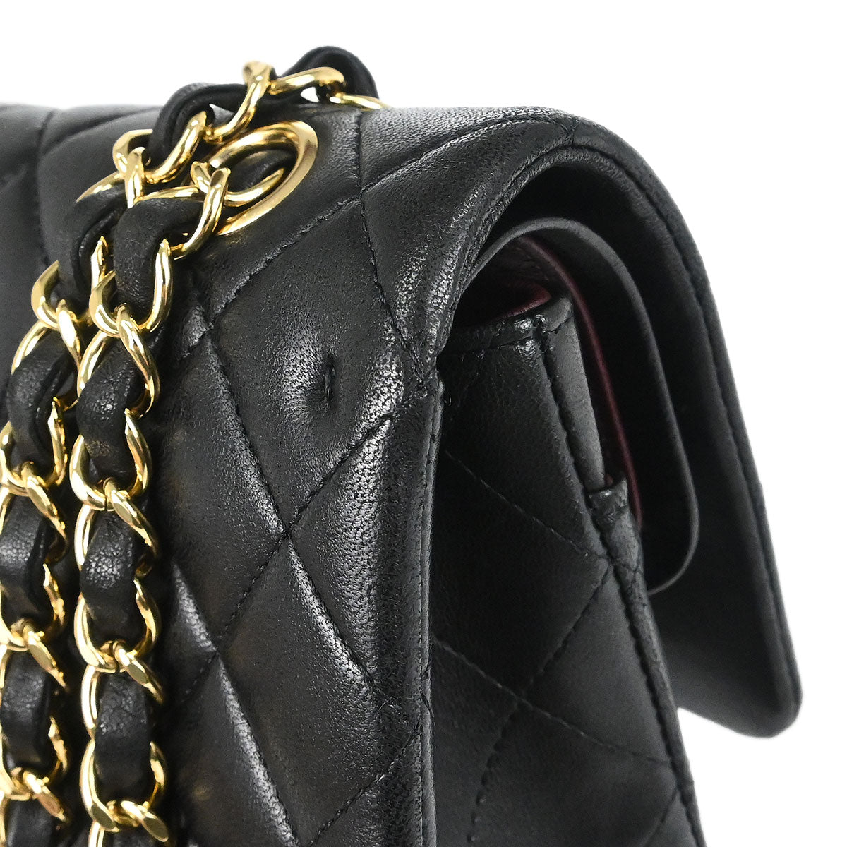 Chanel Black Lambskin Medium Classic Double Flap Shoulder Bag