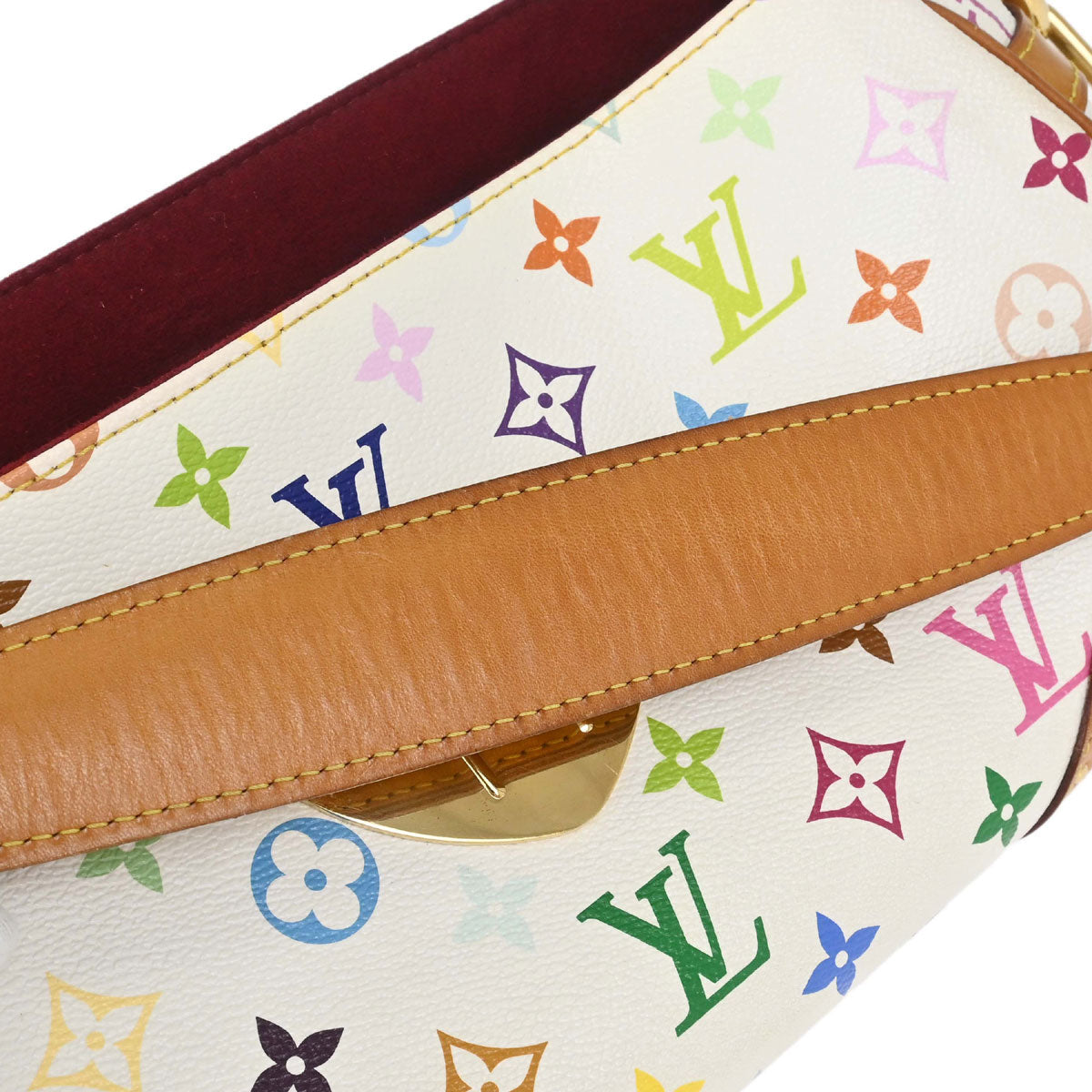 Louis Vuitton 2008 White Monogram Multicolor Beverly MM Handbag M40203