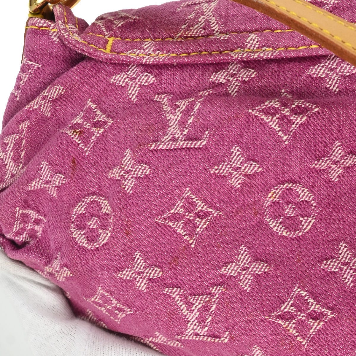 Louis Vuitton 2006 Pink Monogram Denim Mini Pleaty Handbag M95216