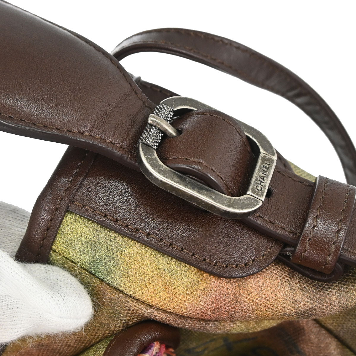 Chanel 2014-2015 Khaki Canvas Graffiti On The Pavements Shoulder Bag
