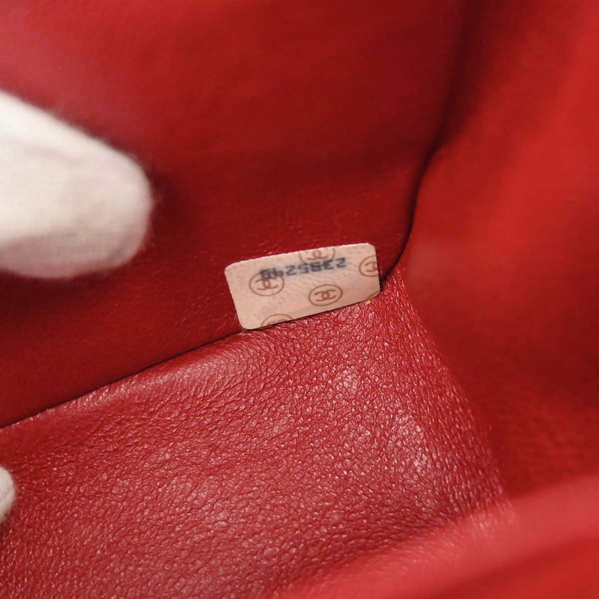 Chanel 1991-1994 Red Lambskin Horizontal Stitch Double Flap Shoulder Bag