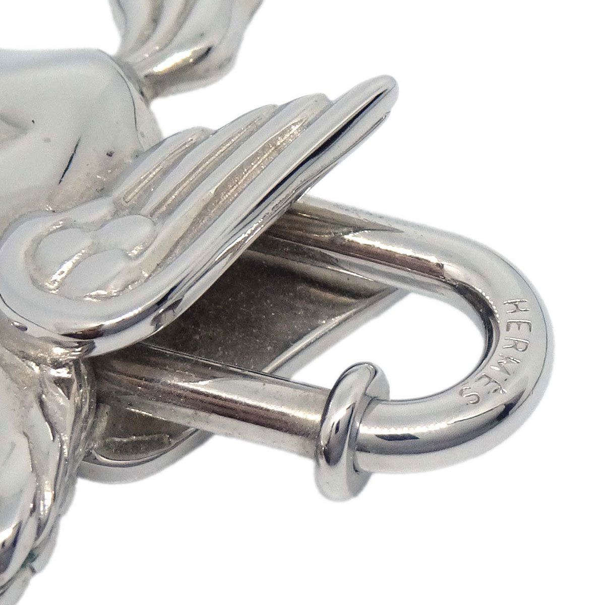 Hermes 1993 Le Cheval Pegasus Cadena Silver Small Good