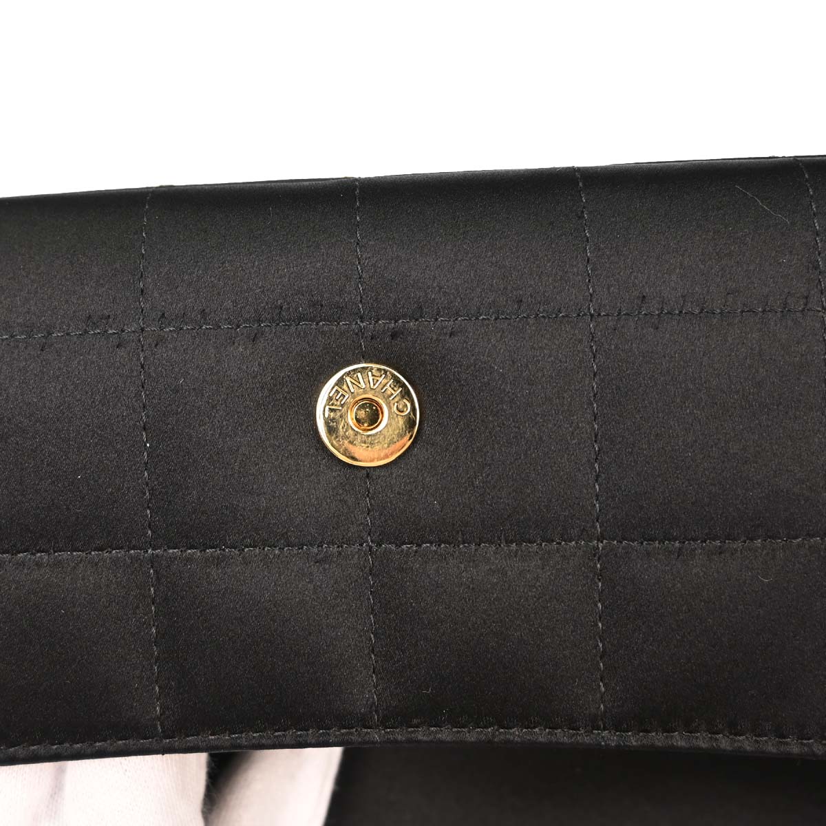 Chanel 2006-2008 Black Satin Camellia Choco Bar Shoulder Bag