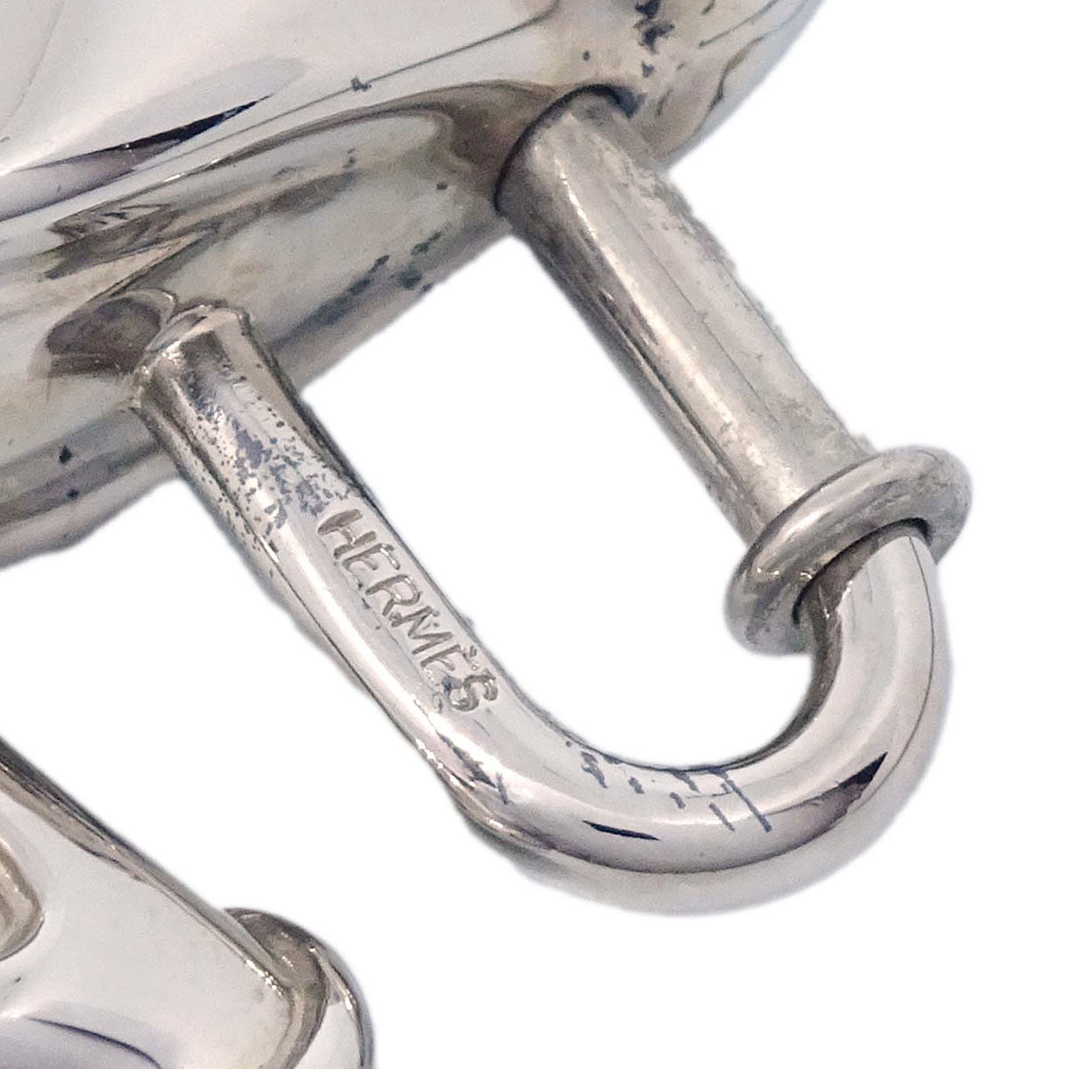 Hermes Pelican Motif 1992 Limited Cadena Padlock Silver Bag Charm