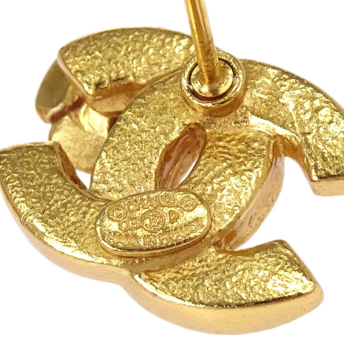 Chanel Pierced Earrings CC Flower Gold 03P