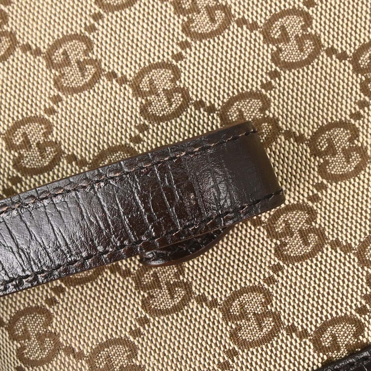 Gucci Brown GG Canvas Bamboo Handbag