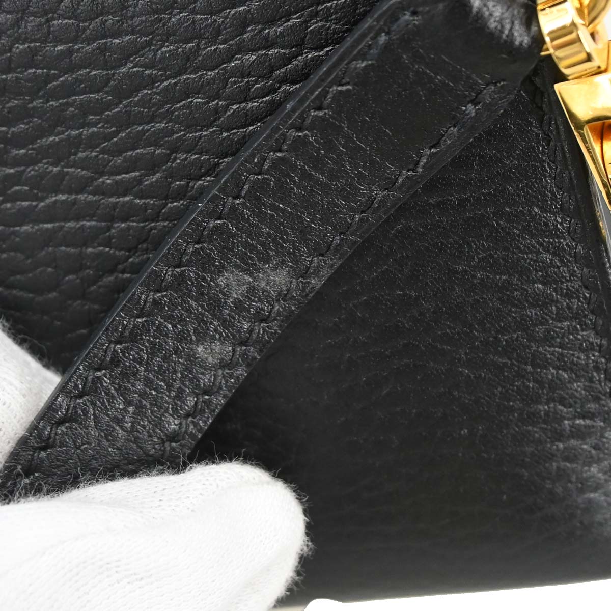 Hermes Black Ardennes Kelly 28 Sellier 2way Shoulder Handbag
