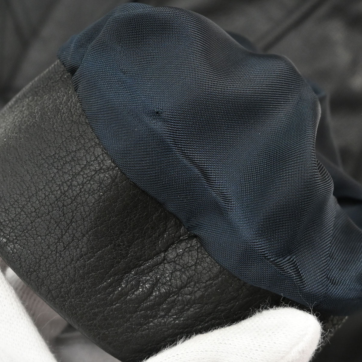 Gucci Single Breasted Genuine Leather Jacket Black
