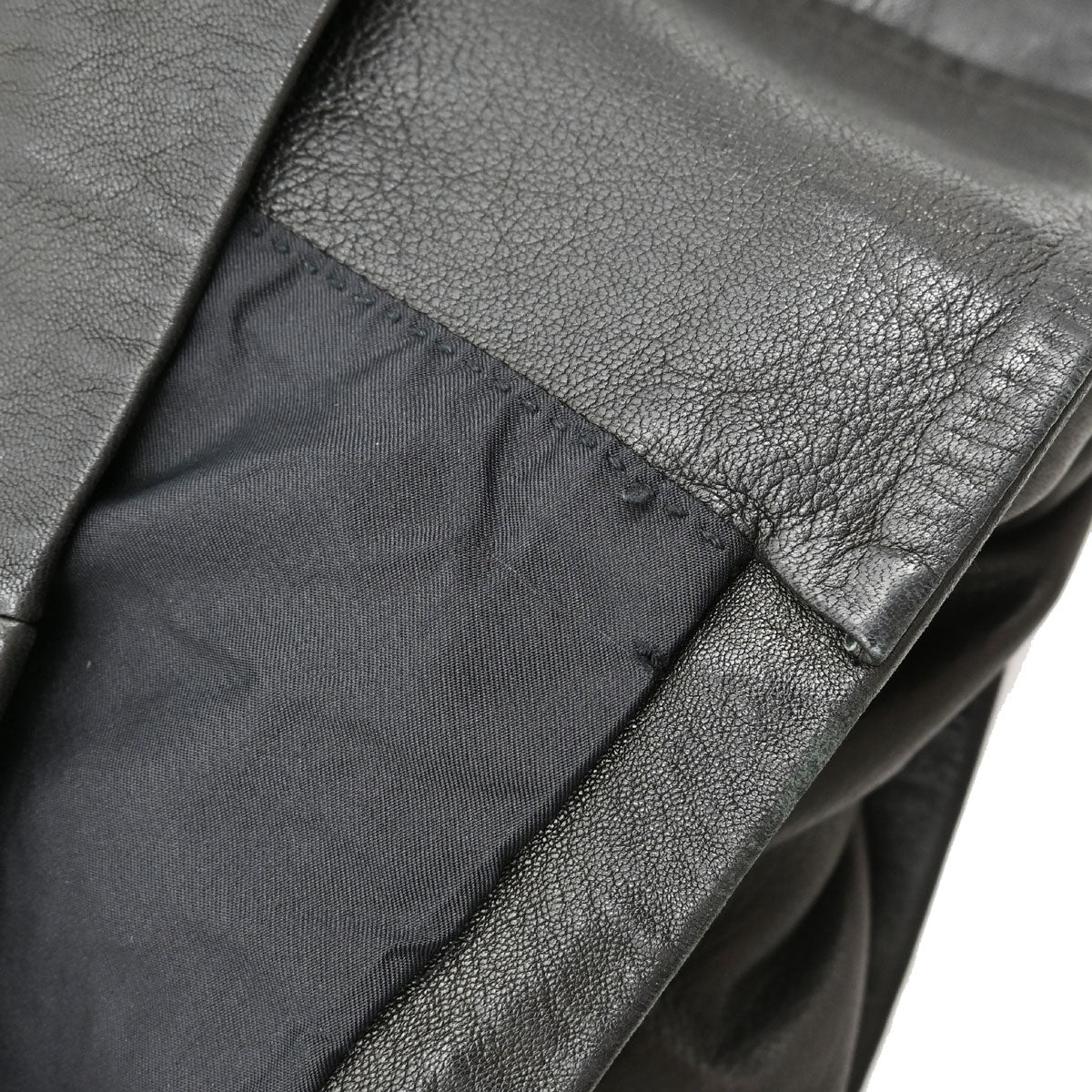 Gucci Double Breasted Genuine Leather Jacket Black #52
