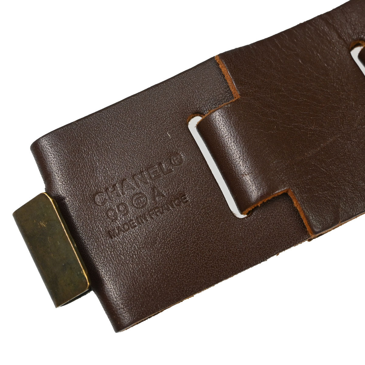 Chanel Brown Leather Belt 99A Small Good