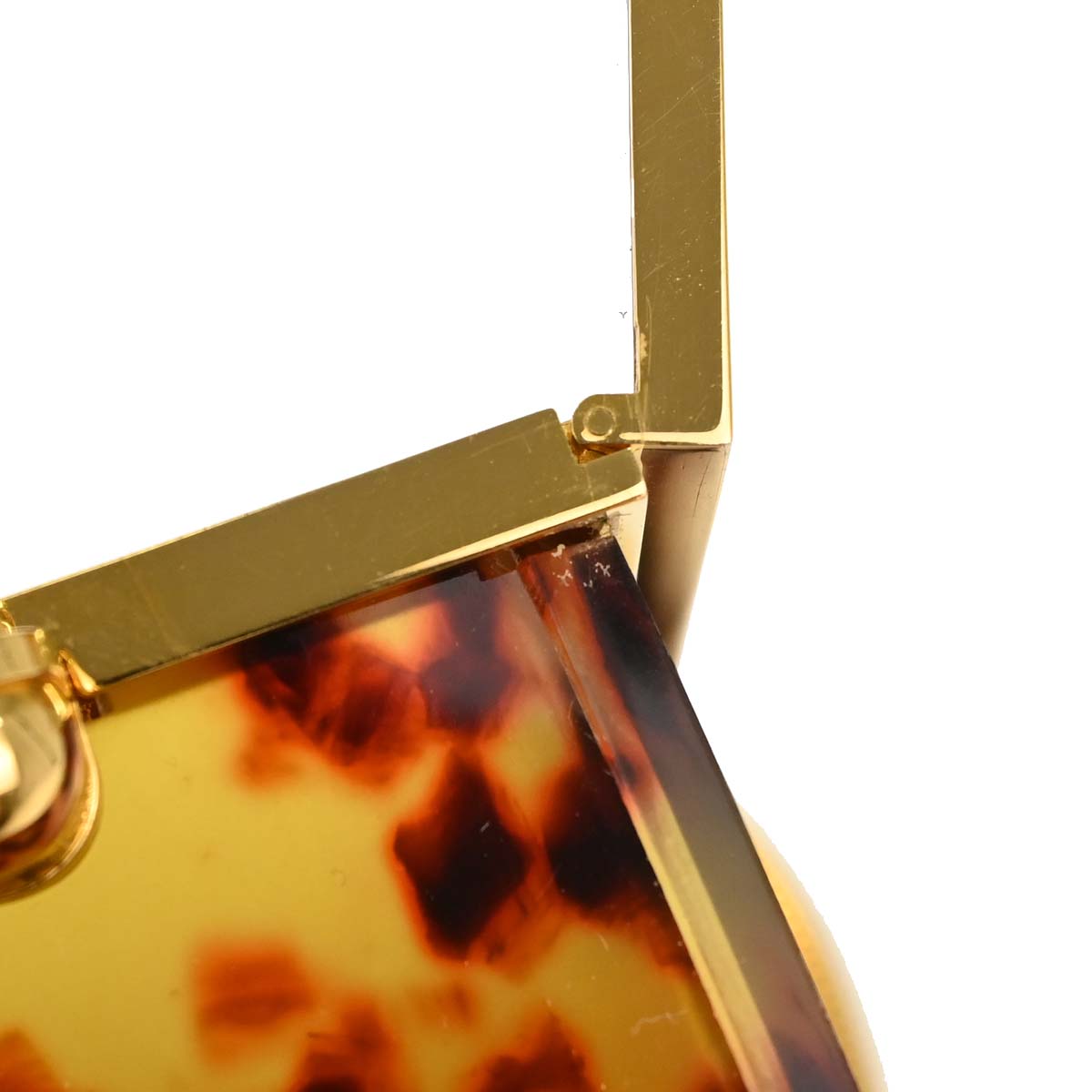 Chanel Brown Acrylic Faux Tortoiseshell Box Shoulder Bag