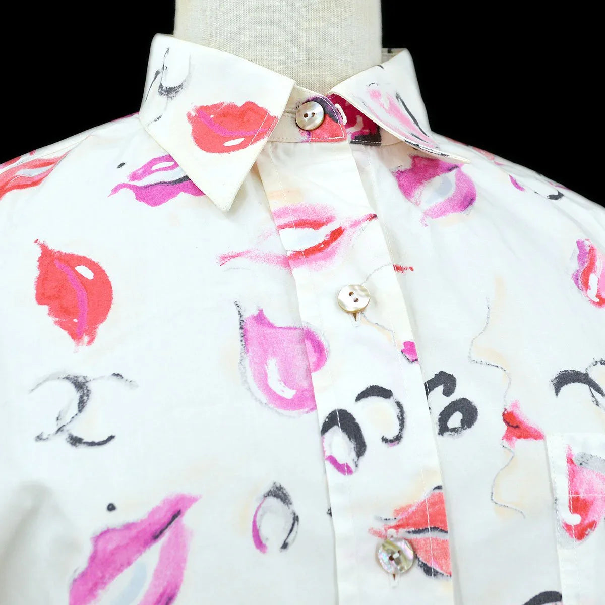 Chanel 1995 lip-print button-up shirt