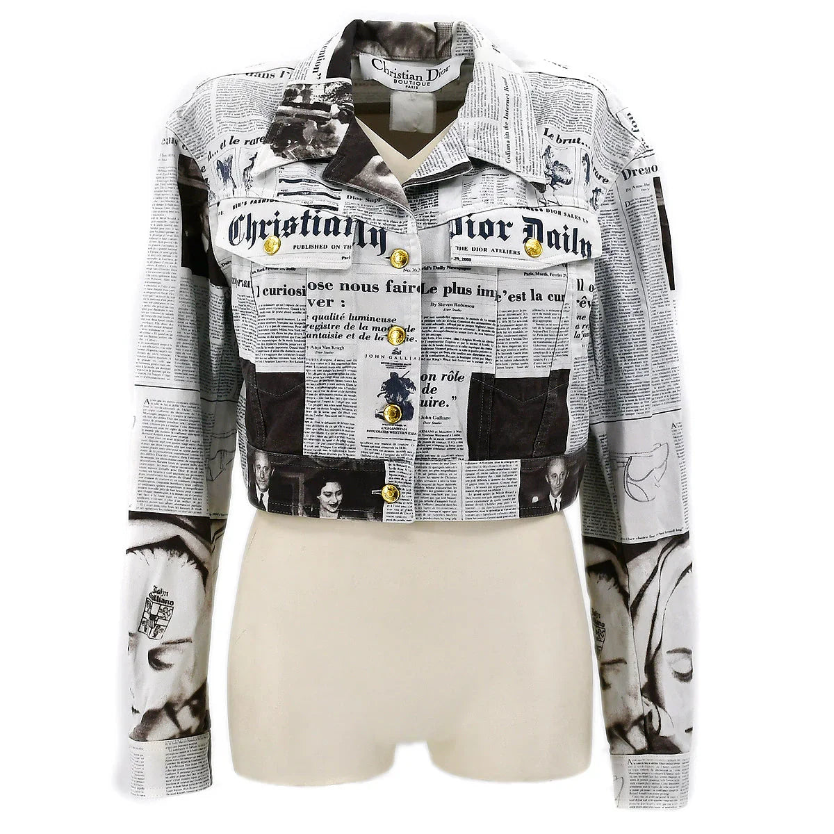 Christian Dior Fall 2000 Newspaper Jacket White