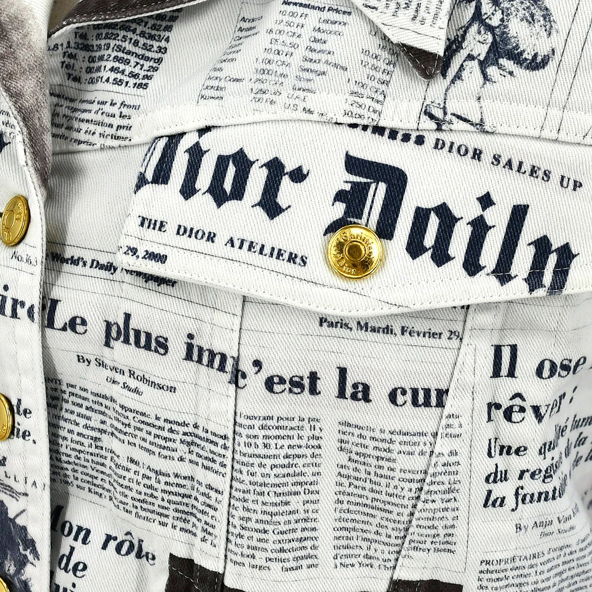 Christian Dior Fall 2000 Newspaper Jacket White