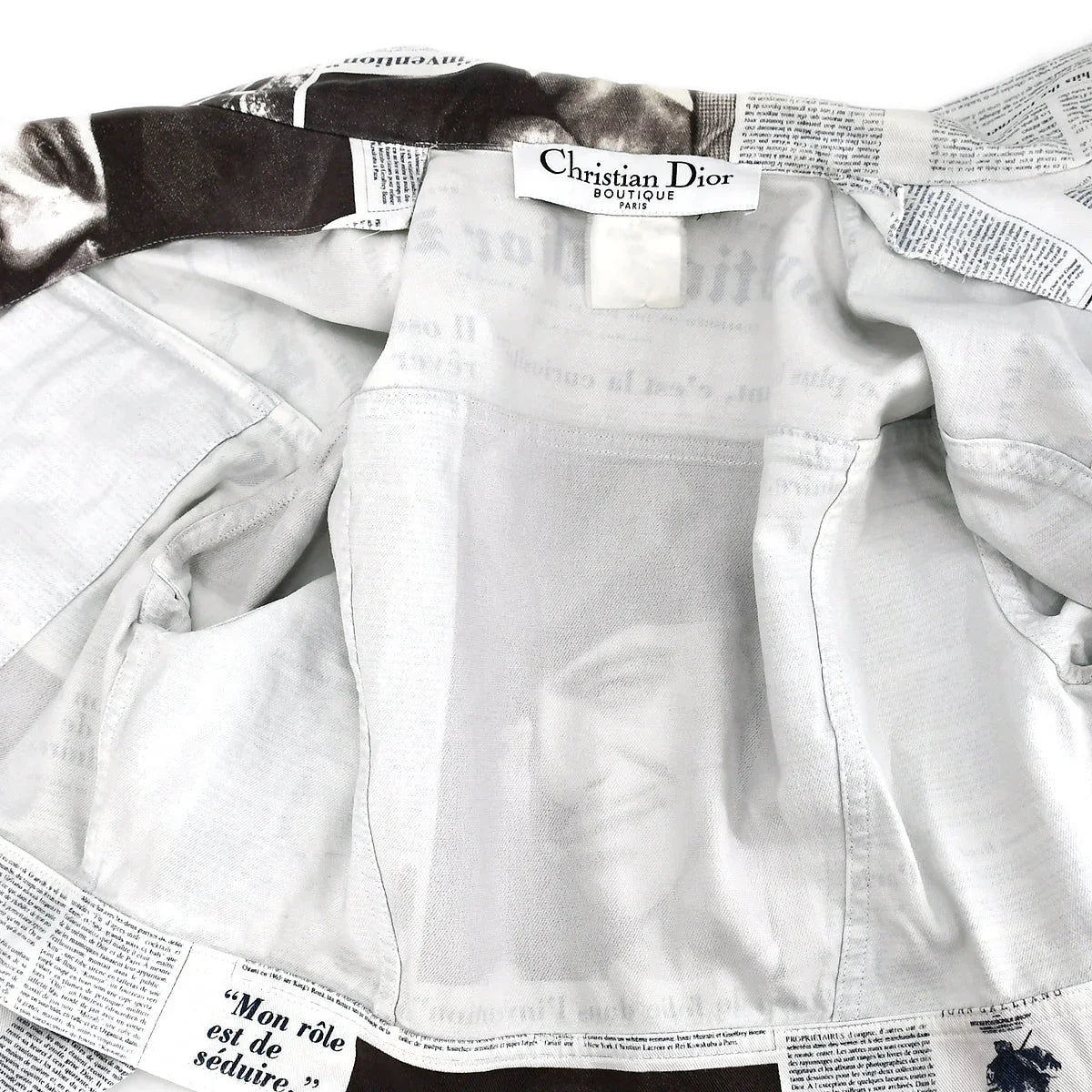 Christian Dior Fall 2000 Newspaper Jacket White