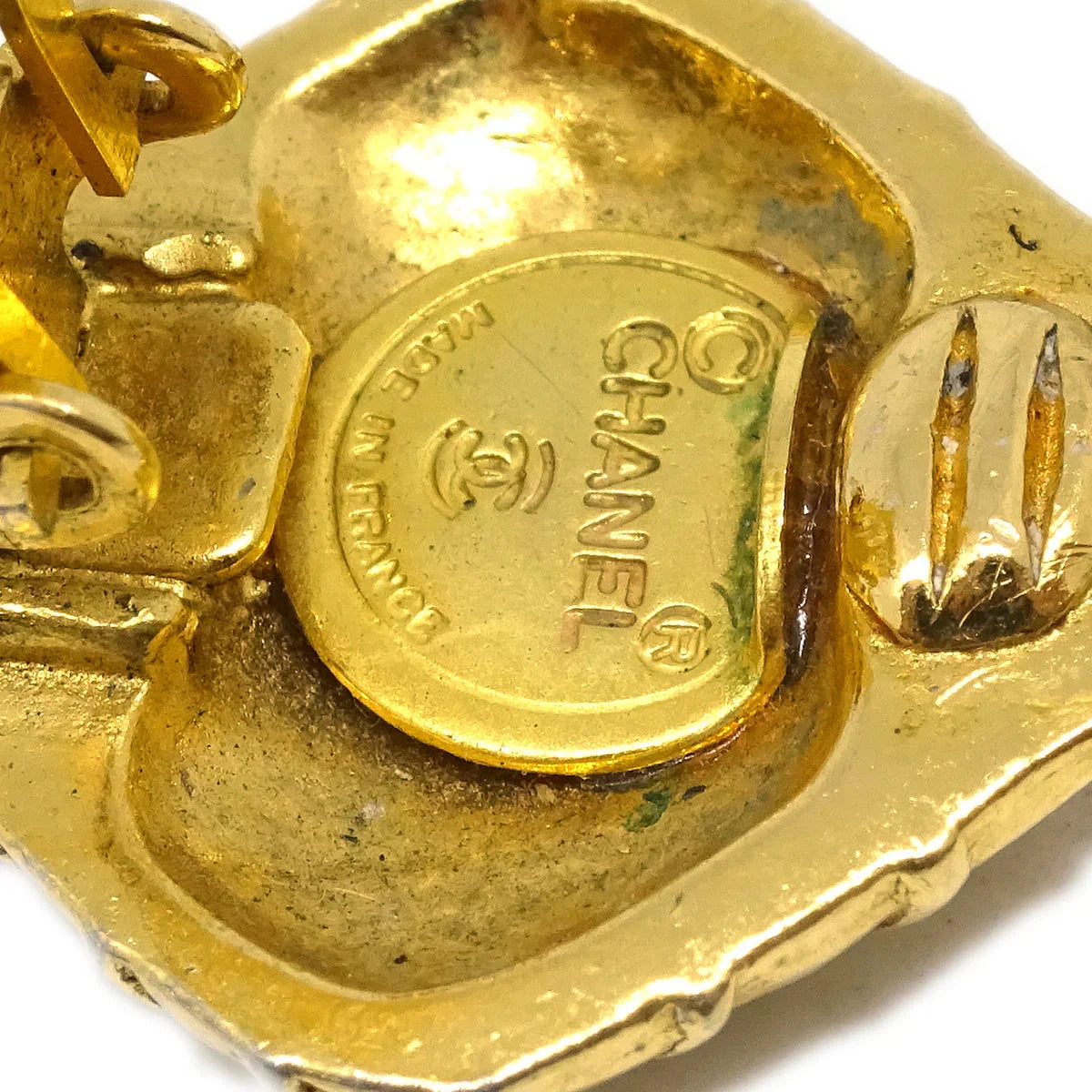 Chanel Bow Dangle Earrings Clip-On Gold