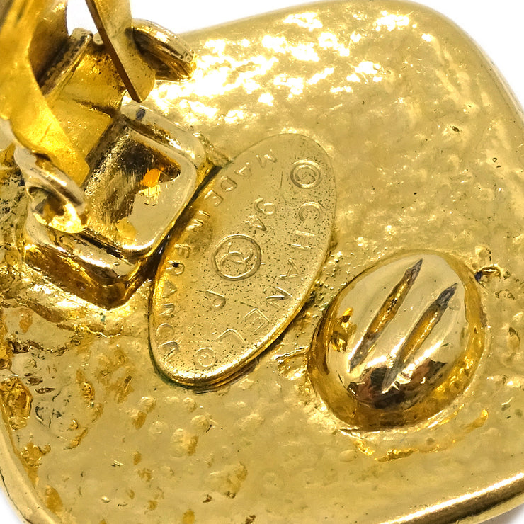 Chanel Rhombus Earrings Clip-On Gold 94P