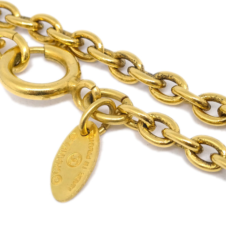 Chanel Medallion Pendant Necklace Gold 3848