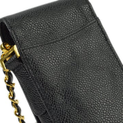 Chanel Black Caviar Chain Shoulder Bag Pochette