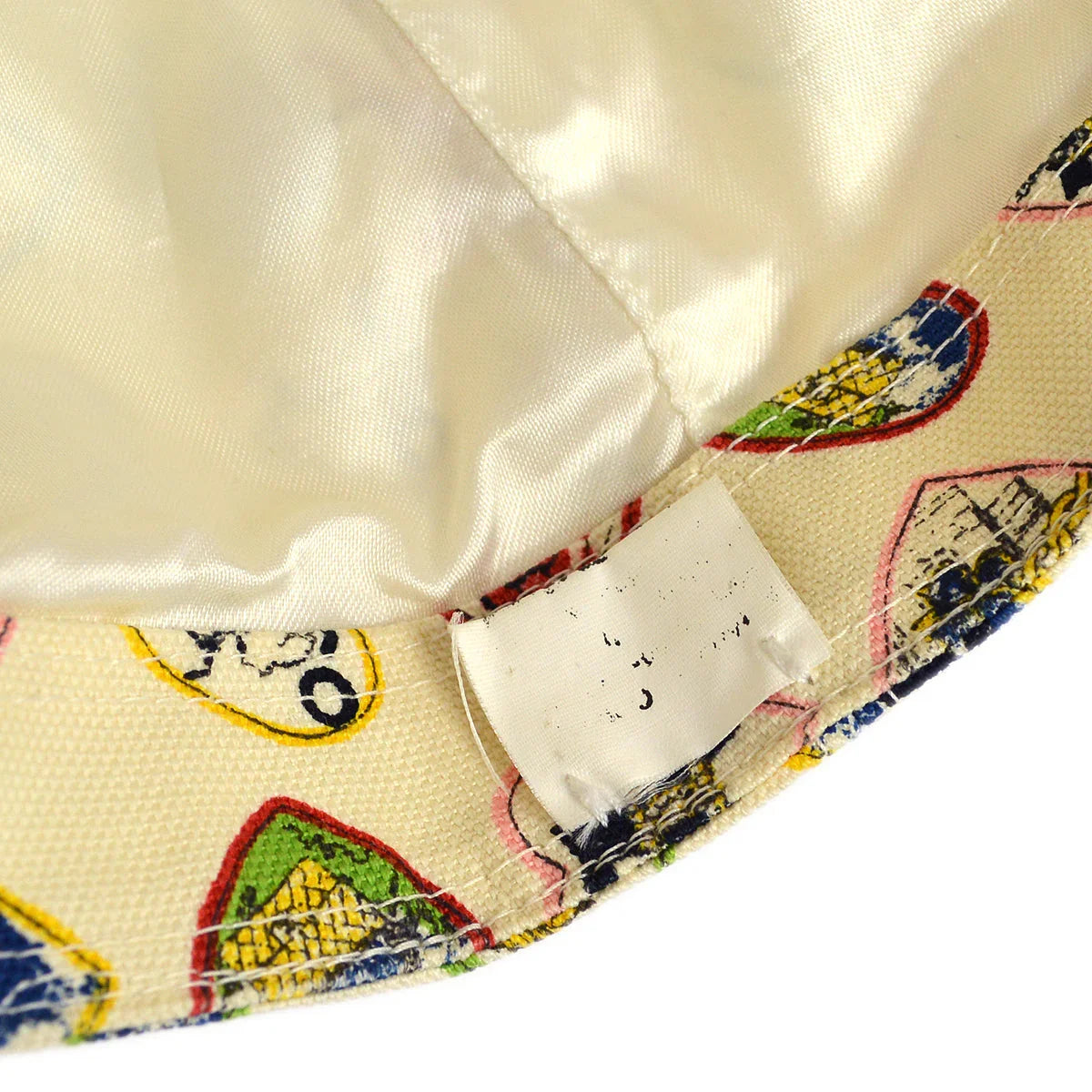 Chanel Ivory Valentine Edition Heart Pattern Cap Hat #M Small Good