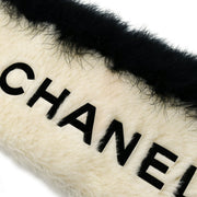 Chanel Fur Shawl Stole White Small Good
