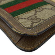 Gucci Brown GG Shelly Line Coin Purse Wallet