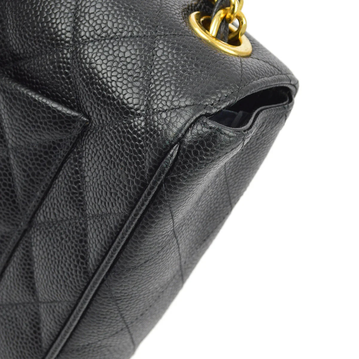 Chanel 1994-1996 Black Caviar Jumbo Classic Flap Bag