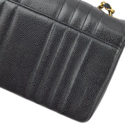 Chanel Black Caviar Classic Flap Mademoiselle Chain Shoulder Bag