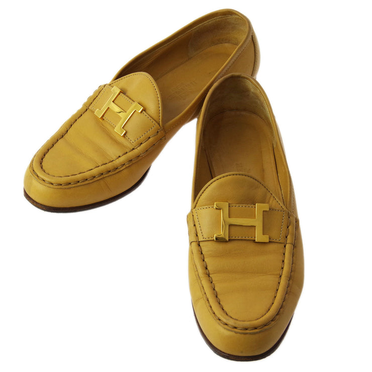 Hermes Beige Constance Loafers Shoes #36 1/2
