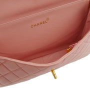 Chanel 1996-1997 Pink Lambskin Double Sided Classic Flap Handbag