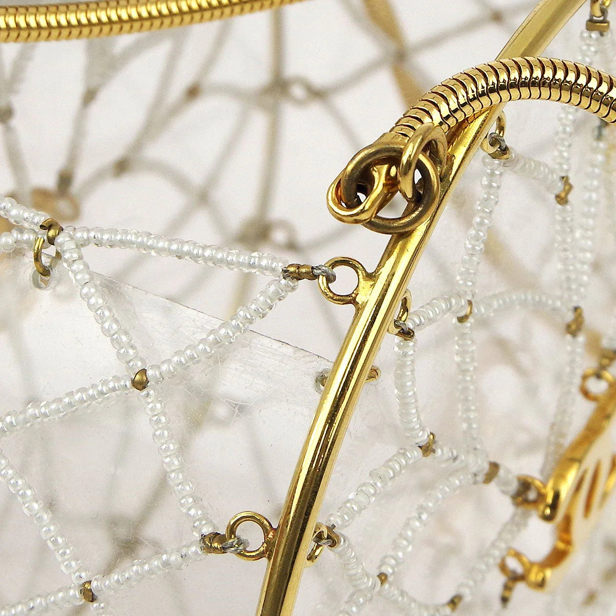 Chanel Clear Beaded Round Party Handbag