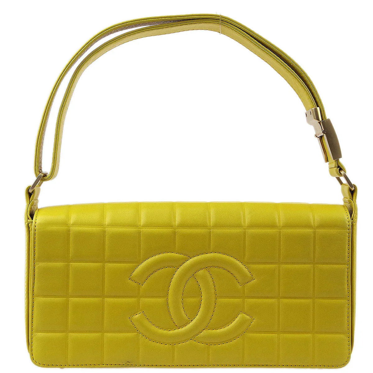 Chanel 2001-2003 Lambskin Choco Bar Shoulder Bag