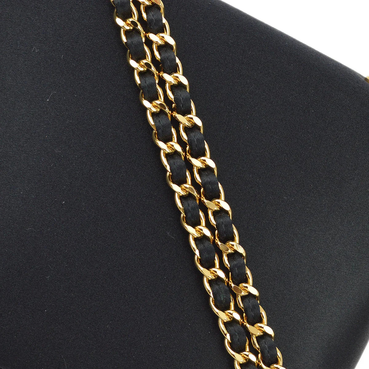 Chanel 1996-1997 Black Satin Chain Handbag