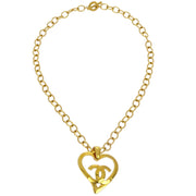 Chanel Heart Gold Chain Pendant Necklace 95P