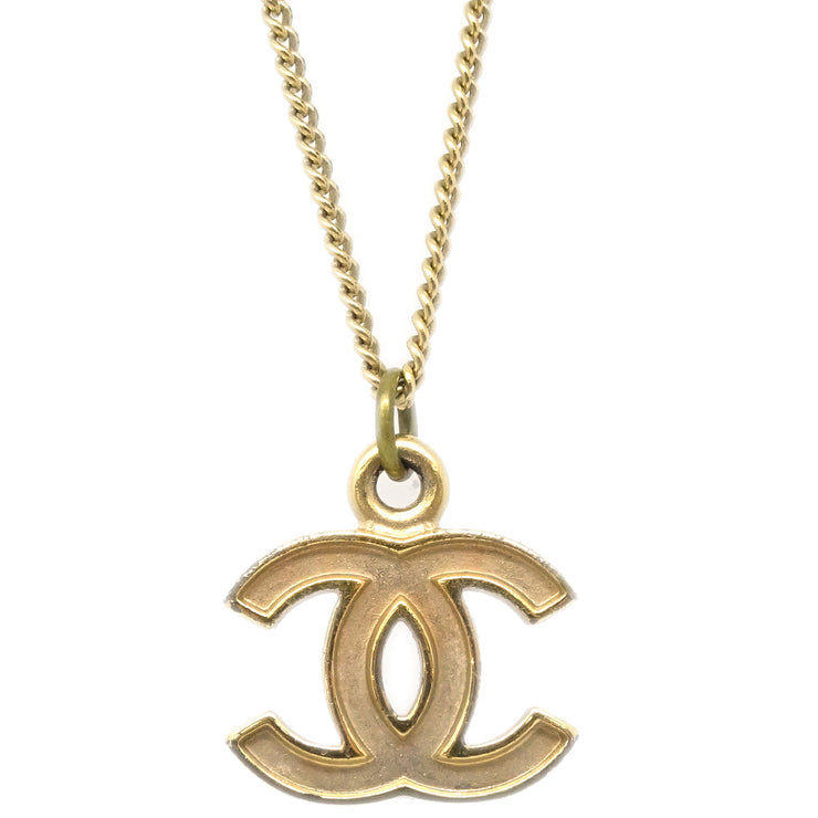Chanel CC Chain Pendant Necklace Gold 04A