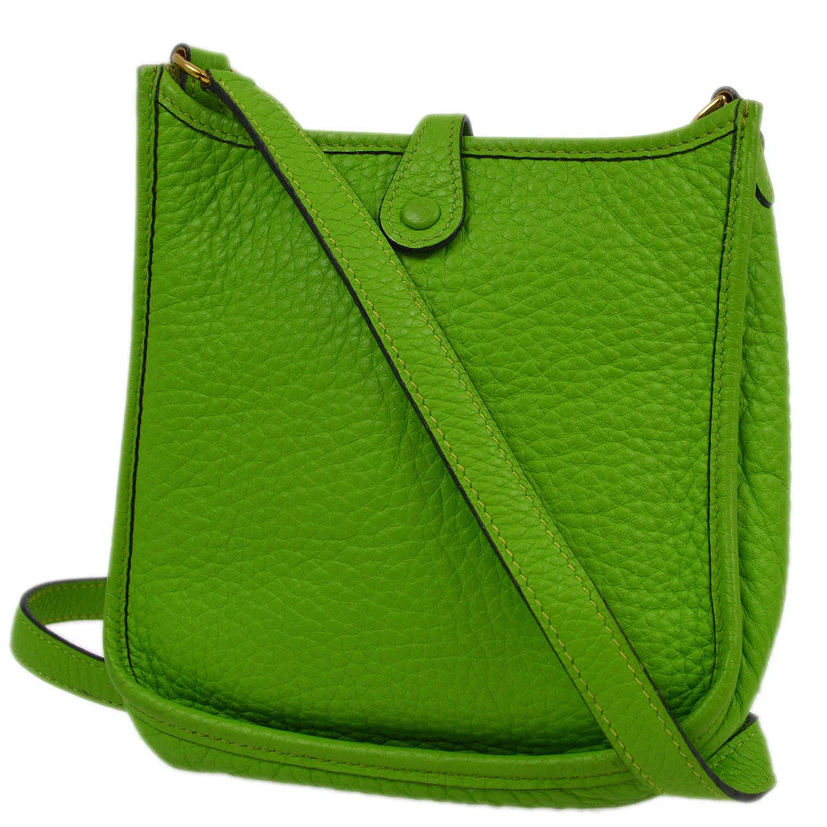 Hermes 2003 Green Taurillon Clemence Evelyne TPM Shoulder Bag