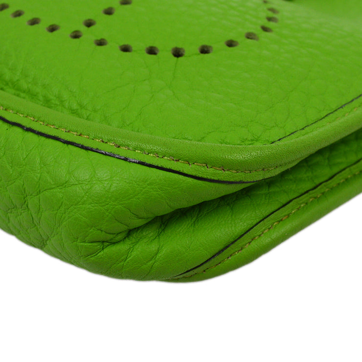 Hermes 2003 Green Taurillon Clemence Evelyne TPM Shoulder Bag