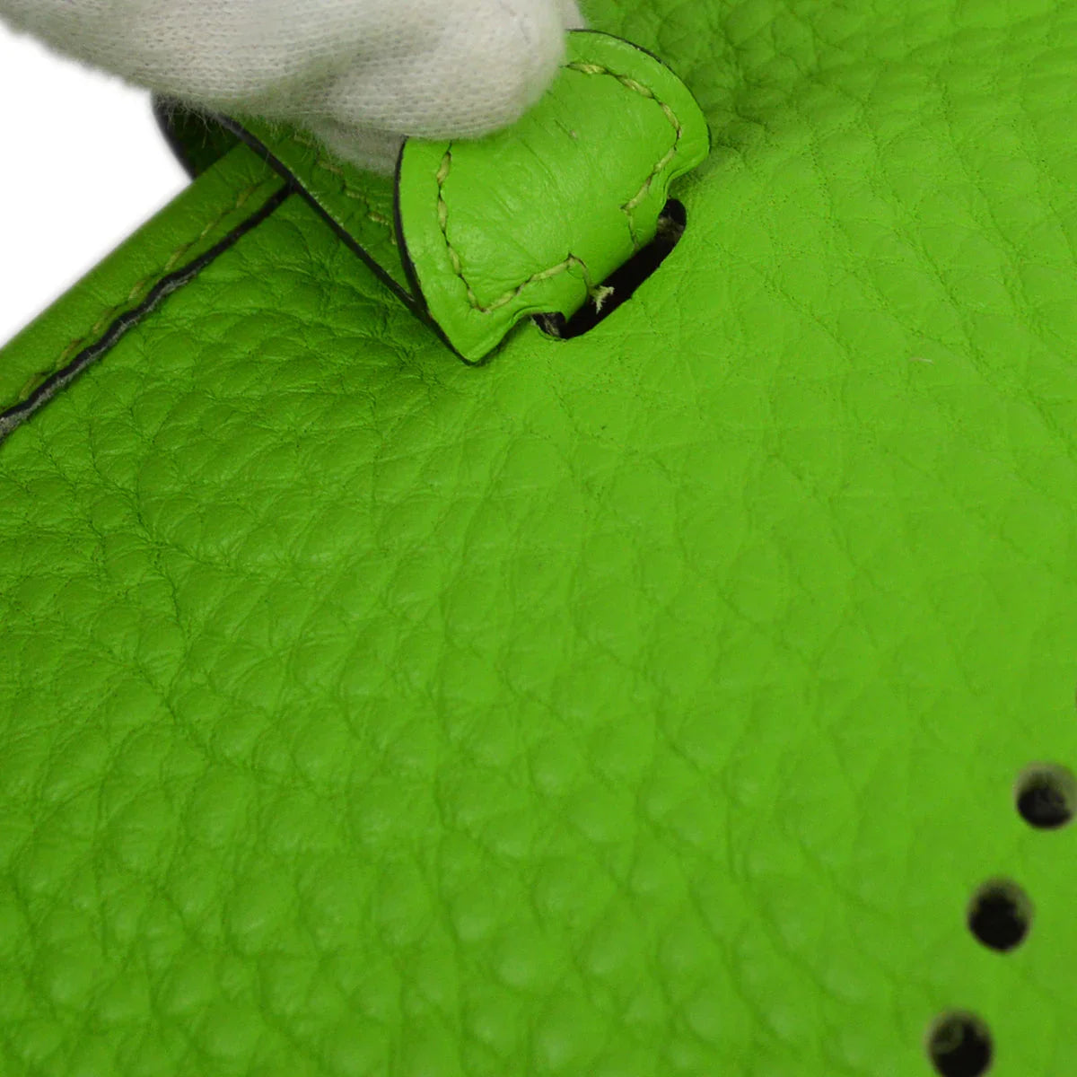 Hermes 2003 Green Taurillon Clemence Evelyne TPM Shoulder Bag