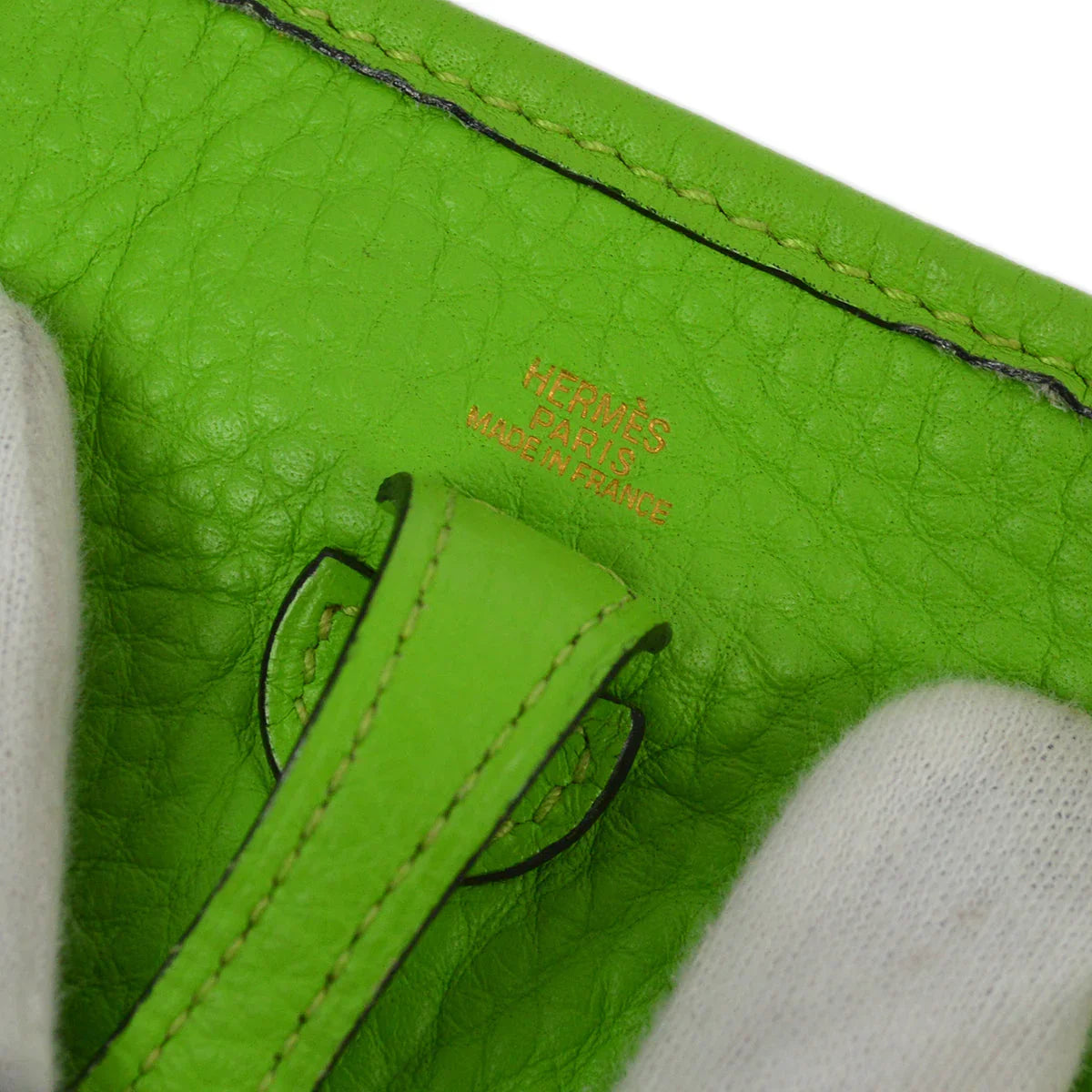 Hermes 2003 Green Taurillon Clemence Evelyne TPM Shoulder Bag