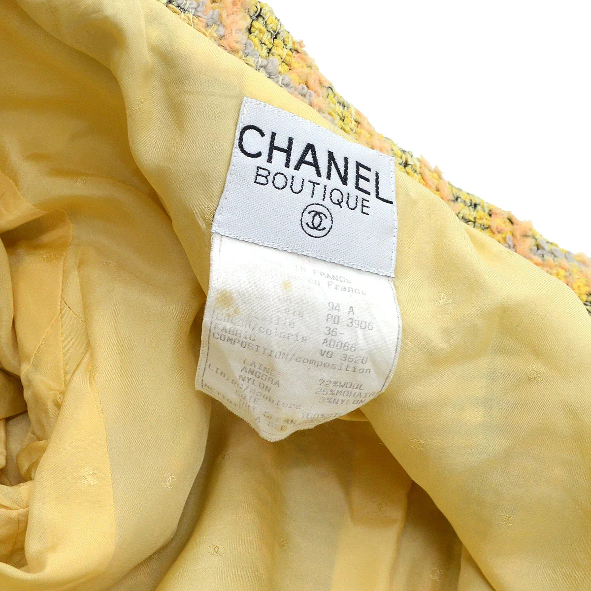 Chanel Fall 1994 single-breasted tweed jacket #36