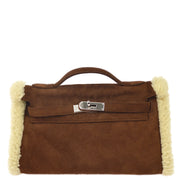Hermes * Brown Sheepskin Pochette Kelly Handbag