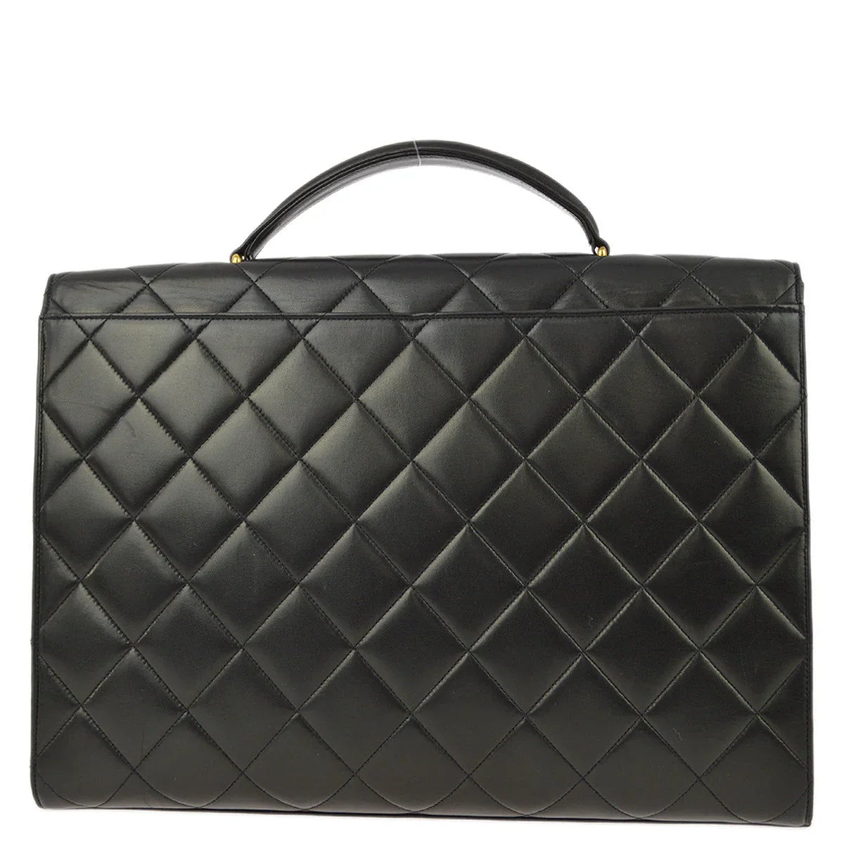 Chanel 1994-1996 Black Lambskin Briefcase Business Handbag