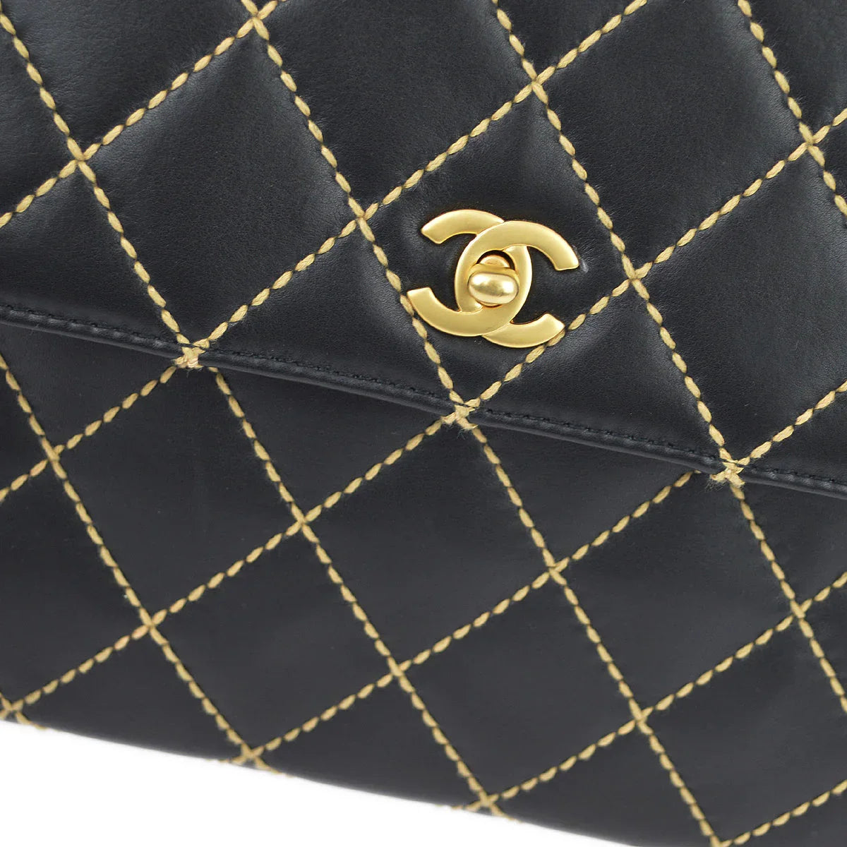 Chanel 2004-2005Black Calfskin Wild Stitch Kelly 30