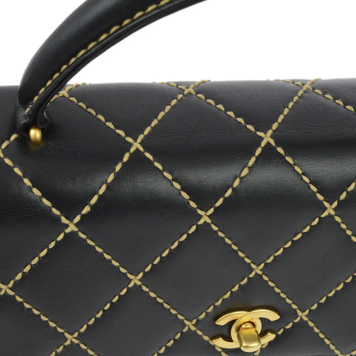 Chanel 2004-2005Black Calfskin Wild Stitch Kelly 30