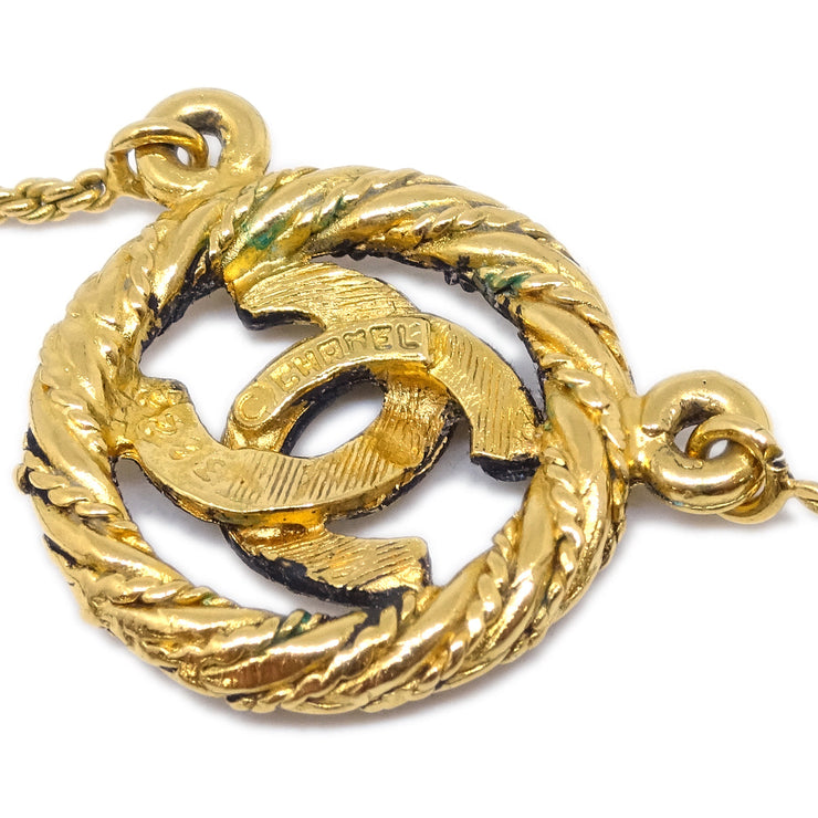 Chanel Medallion Pendant Necklace Gold 3298